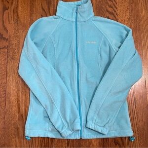 Columbia Fleece Lightweight Jacket Teal Blue Size Medium